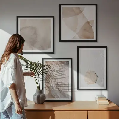Abstract nature inspired wall art set design print collection