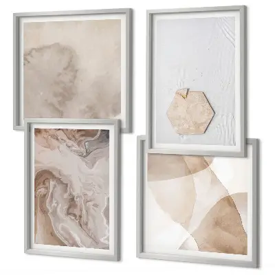 Abstract nature inspired wall art set design print collection