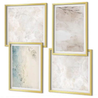 Set of 4 wall art pieces Watercolor painting texture