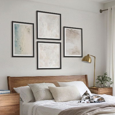 Set of 4 wall art pieces Watercolor painting texture