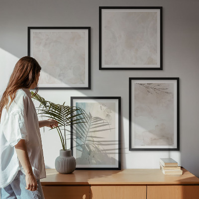 Set of 4 wall art pieces Watercolor painting texture