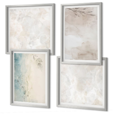Set of 4 wall art pieces Watercolor painting texture