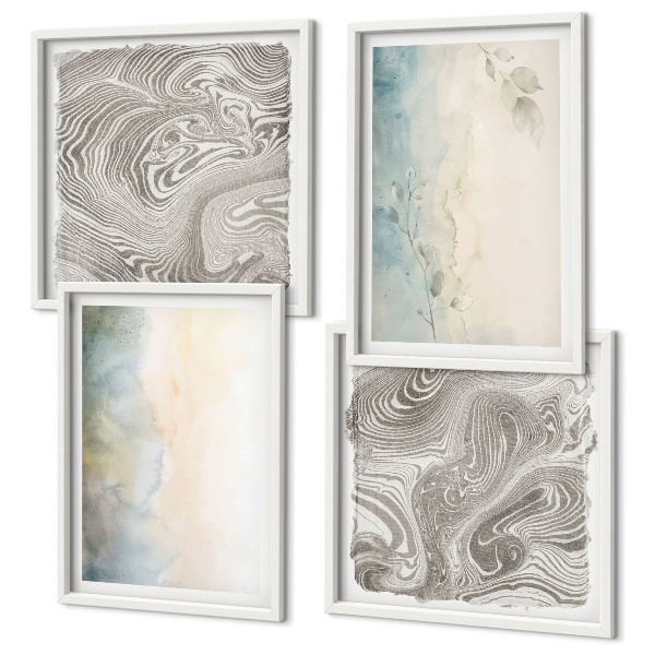 Multi-piece wall decor set Delicate watercolor cardboards