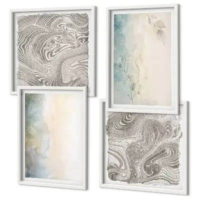 Multi-piece watercolor wall decor set delicate cardboard prints