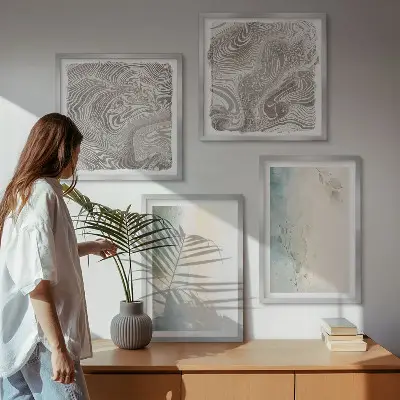 Multi-piece watercolor wall decor set delicate cardboard prints