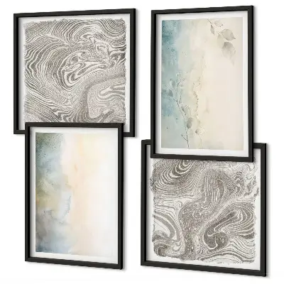 Multi-piece watercolor wall decor set delicate cardboard prints