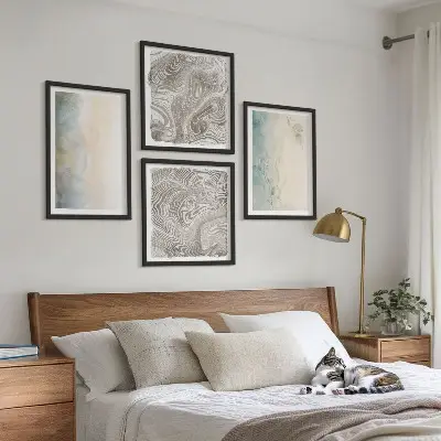 Multi-piece watercolor wall decor set delicate cardboard prints