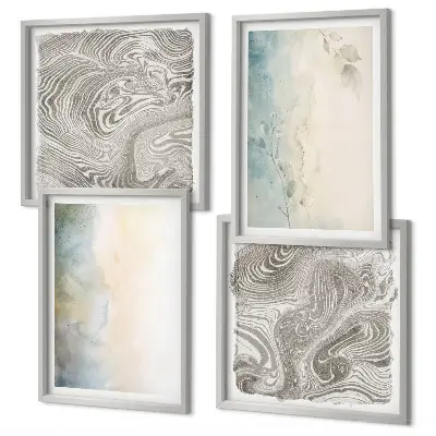 Multi-piece watercolor wall decor set delicate cardboard prints