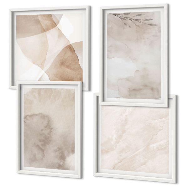 Wall art set Watercolor paints boho textures