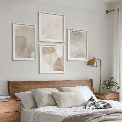 Boho watercolor texture wall art set boho watercolor textured wall art set