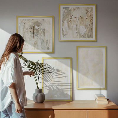 Set of 4 wall art pieces Bright texture paint design