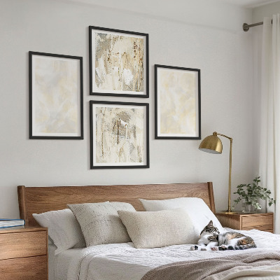 Set of 4 wall art pieces Bright texture paint design