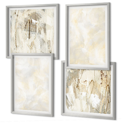 Set of 4 wall art pieces Bright texture paint design