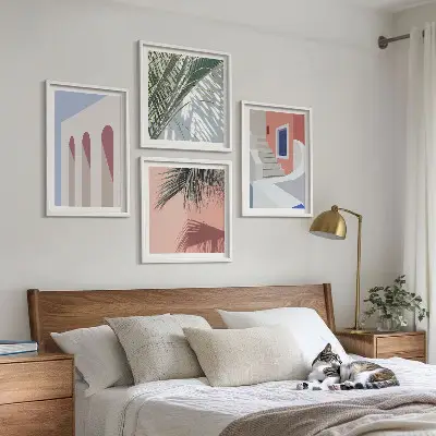 Wall art set Illustrations of city architecture
