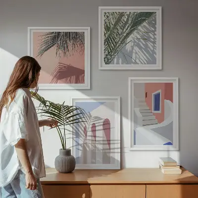 Wall art set Illustrations of city architecture