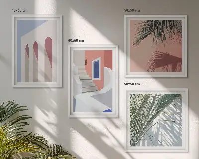 Wall art set Illustrations of city architecture