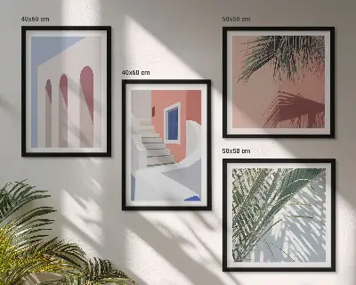Wall art set Illustrations of city architecture