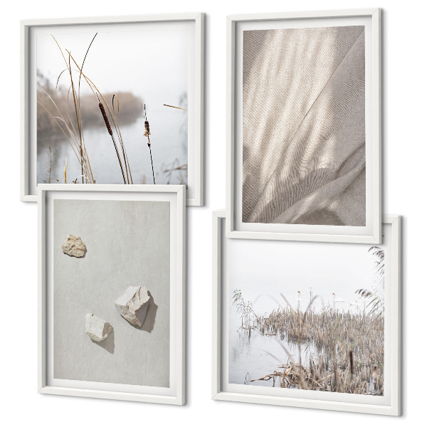 Set of 4 wall art pieces Close-ups of the boho style structure