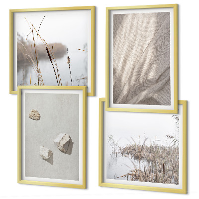 Set of 4 wall art pieces Close-ups of the boho style structure