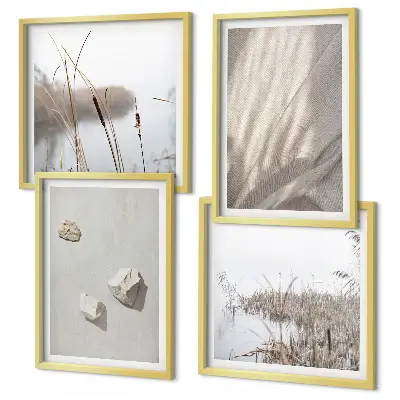 Boho style textured wall art set set of 4 close-up structure prints