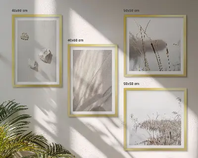 Boho style textured wall art set set of 4 close-up structure prints