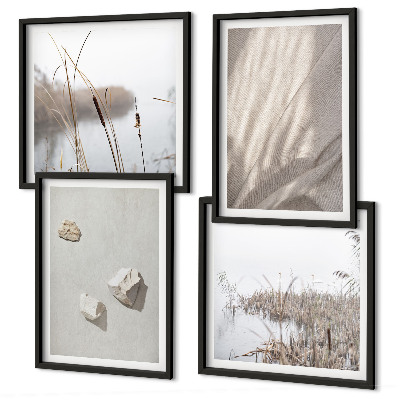 Set of 4 wall art pieces Close-ups of the boho style structure