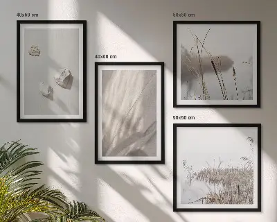Boho style textured wall art set set of 4 close-up structure prints