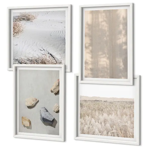 Multi-piece wall decor set in boho natural textures