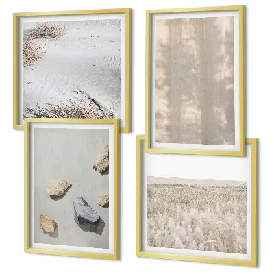Multi-piece wall decor set in boho natural textures