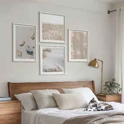 Multi-piece wall decor set in boho natural textures