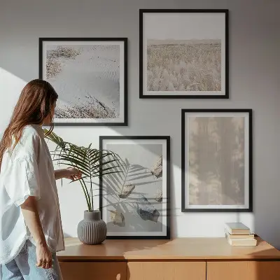 Multi-piece wall decor set in boho natural textures