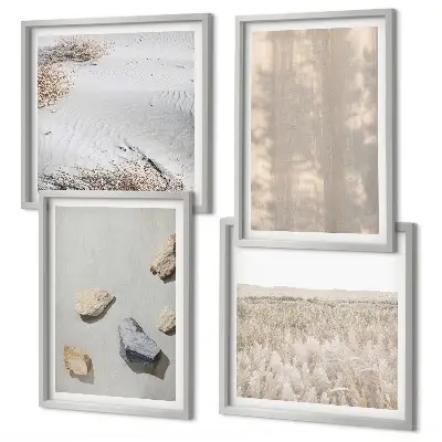 Multi-piece wall decor set in boho natural textures