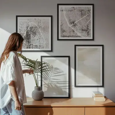 Wall art set minimalist paint texture print