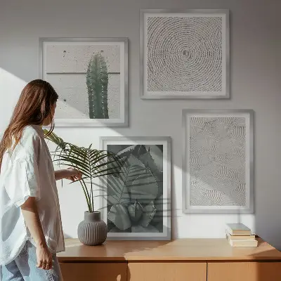 Wall art set featuring summer textures from the tropics
