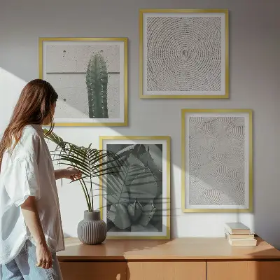 Wall art set featuring summer textures from the tropics