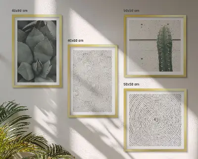 Wall art set featuring summer textures from the tropics