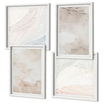 Watercolor leaves wall art set in pastel