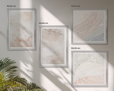 Wall art set Watercolor leaves in pastel