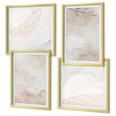 Watercolor leaves wall art set in pastel