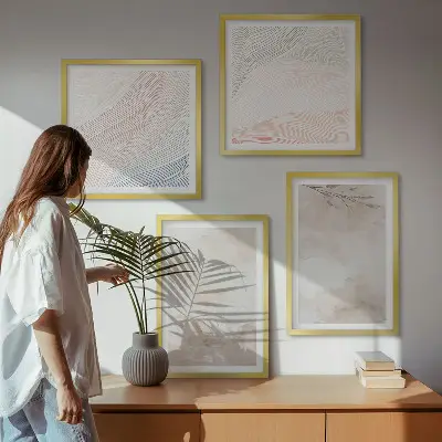 Watercolor leaves wall art set in pastel
