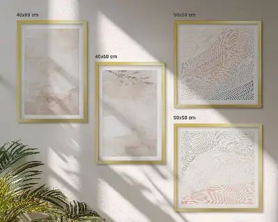 Watercolor leaves wall art set in pastel