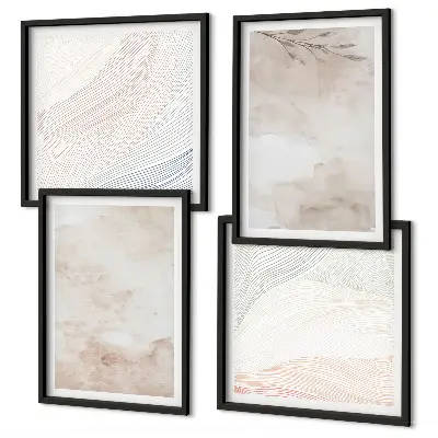 Watercolor leaves wall art set in pastel