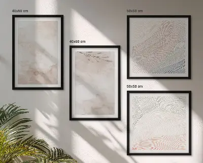 Watercolor leaves wall art set in pastel