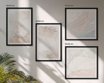 Wall art set Watercolor leaves in pastel