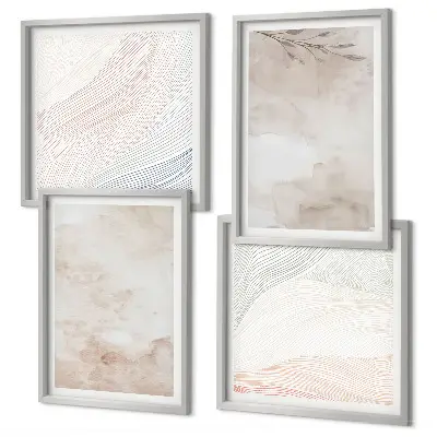Watercolor leaves wall art set in pastel