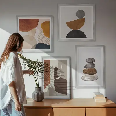 Abstract wall art painting set set of 4 decorative pieces