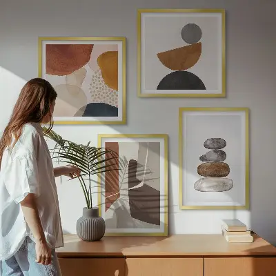 Abstract wall art painting set set of 4 decorative pieces