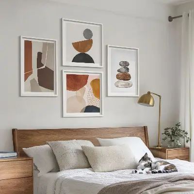 Abstract wall art painting set set of 4 decorative pieces