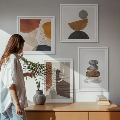 Set of 4 wall art pieces Abstract painting decorations