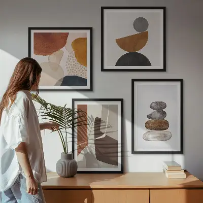 Abstract wall art painting set set of 4 decorative pieces
